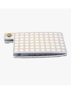 NEW Lilly Pulitzer Expandable Phone Pocket Gold Metallic Caning Snap Closure